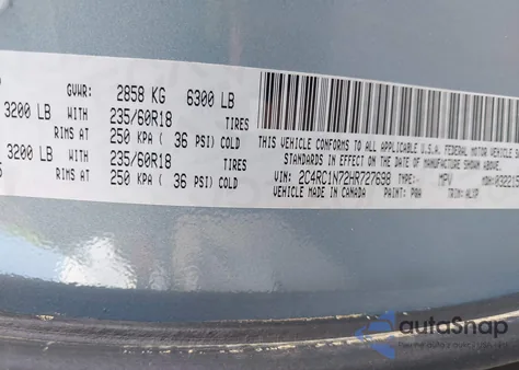 2017 Chrysler Pacifica Hybrid Platinum from USA, damaged, VIN 2C4RC1N72HR727698